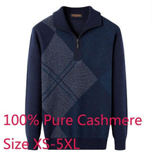 Load image into Gallery viewer, New Arrival High Quality 100% Pure Cashmere Sweater Thickened Winter Men Zipper Turn Collar Large Casual Knitted Plus Size S-4XL