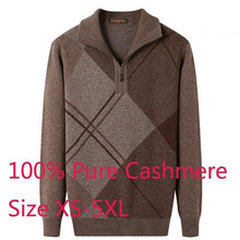 Load image into Gallery viewer, New Arrival High Quality 100% Pure Cashmere Sweater Thickened Winter Men Zipper Turn Collar Large Casual Knitted Plus Size S-4XL