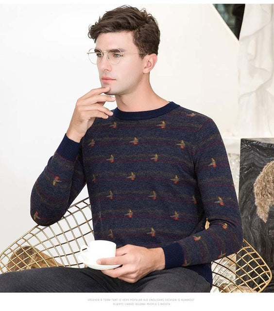 Winter Knitting Pullover Sweaters Men wool Sweater For Men Fashion O neck Sweater male Casual Pullover Sweater