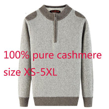 Load image into Gallery viewer, New High Quality Winter Men 100 Pure Cashmere Semi High Zipper Collar Sweater Thicker Casual Computer Knitted Plus Size XS-5XL