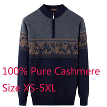 Load image into Gallery viewer, New High Quality Mens Thickened 100%pure Cashmere Knitted Sweater Winter Computer Knitted Zipper Turtleneck Plus Size XS-4XL 5XL