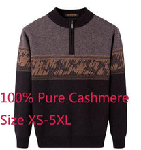 Load image into Gallery viewer, New High Quality Mens Thickened 100%pure Cashmere Knitted Sweater Winter Computer Knitted Zipper Turtleneck Plus Size XS-4XL 5XL