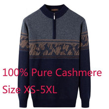 Load image into Gallery viewer, New High Quality Mens Thickened 100%pure Cashmere Knitted Sweater Winter Computer Knitted Zipper Turtleneck Plus Size XS-4XL 5XL