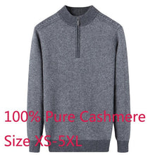 Load image into Gallery viewer, New Arrival High Quality 100% Pure Cashmere Winter Men Thicken Warm Sweater Computer Knitted Mandarin Collar Plus Size XS-5XL