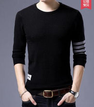 Load image into Gallery viewer, Young men korean version of casual round neck solid color sweater slim thick sweater men&#39;s warm winter fashion sweater