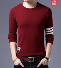 Load image into Gallery viewer, Young men korean version of casual round neck solid color sweater slim thick sweater men&#39;s warm winter fashion sweater