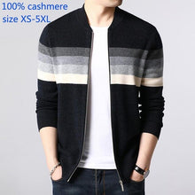 Load image into Gallery viewer, New Fashion Striped Autumn Winter Casual Computer Knitted Mandarin Collar Cardigan Zipper Thick Men Sweater Plus Size XS-2XL 3XL