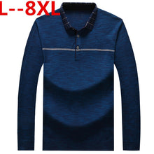 Load image into Gallery viewer, Plus 8XL 6XL Father Clothes Simple Comfortable Style Men&#39;s Sweater Long Sleeve Lapel Leisure Pullover Men Pull Homme Sweaters