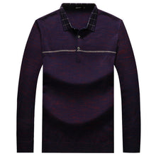 Load image into Gallery viewer, Plus 8XL 6XL Father Clothes Simple Comfortable Style Men&#39;s Sweater Long Sleeve Lapel Leisure Pullover Men Pull Homme Sweaters