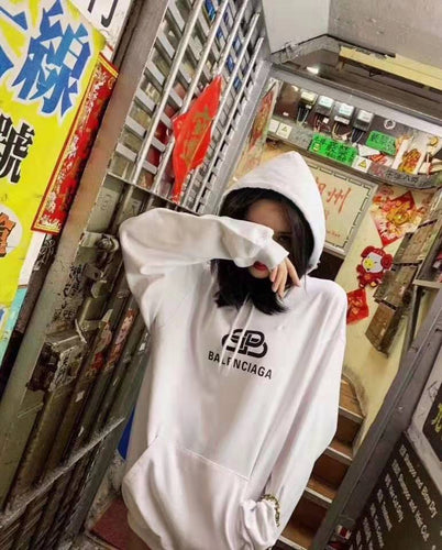 Double B interlocking autumn and winter new letter printing white men and women with the same hooded sweater