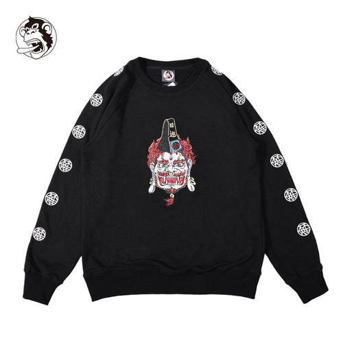 Men Sweater Round Neck Oversized Sweatshirt for Men High street Clothing Printing School fashion Winter long sleeve outdoor coat