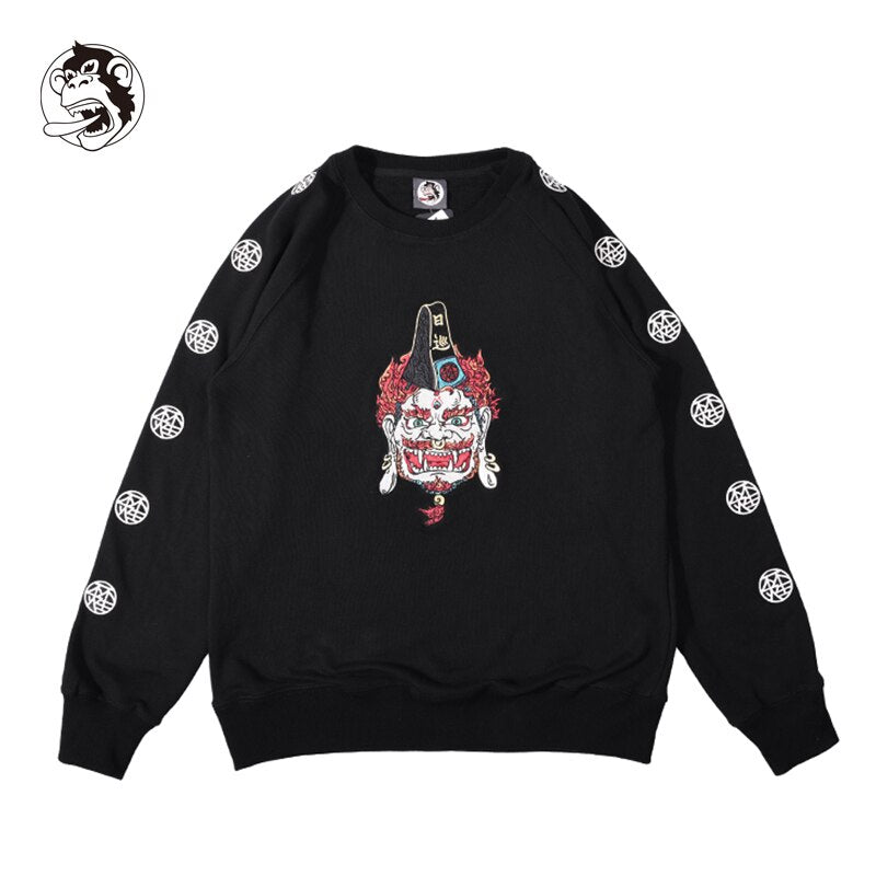 Men Sweater Round Neck Oversized Sweatshirt for Men High street Clothing Printing School fashion Winter long sleeve outdoor coat