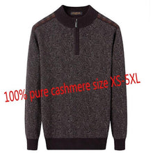 Load image into Gallery viewer, New Arrival 100%pure Cashmere Men Autumn Winter Zipper Semi High Collar Sweater Knitted Pullover Casual Thick Plus Size XS-5XL