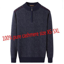 Load image into Gallery viewer, New Arrival 100%pure Cashmere Men Autumn Winter Zipper Semi High Collar Sweater Knitted Pullover Casual Thick Plus Size XS-5XL