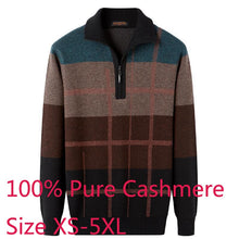 Load image into Gallery viewer, New Arrival 100%pure Cashmere Thickened Sweater Men Zipper Collar Warm Autumn Winter Computer Knitted Casual Plus Size XS-4XL
