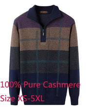 Load image into Gallery viewer, New Arrival 100%pure Cashmere Thickened Sweater Men Zipper Collar Warm Autumn Winter Computer Knitted Casual Plus Size XS-4XL
