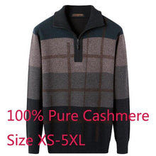 Load image into Gallery viewer, New Arrival 100%pure Cashmere Thickened Sweater Men Zipper Collar Warm Autumn Winter Computer Knitted Casual Plus Size XS-4XL