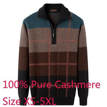 Load image into Gallery viewer, New Arrival 100%pure Cashmere Thickened Sweater Men Zipper Collar Warm Autumn Winter Computer Knitted Casual Plus Size XS-4XL