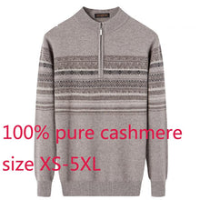 Load image into Gallery viewer, New Winter Thickening 100% Pure Cashmere Men Zipper Half High Collar Sweater Warm Computer Knitted Casual Plus Size XS-4XL 5XL