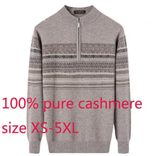 Load image into Gallery viewer, New Winter Thickening 100% Pure Cashmere Men Zipper Half High Collar Sweater Warm Computer Knitted Casual Plus Size XS-4XL 5XL