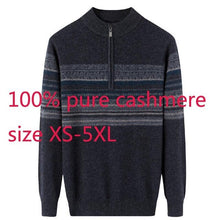 Load image into Gallery viewer, New Winter Thickening 100% Pure Cashmere Men Zipper Half High Collar Sweater Warm Computer Knitted Casual Plus Size XS-4XL 5XL