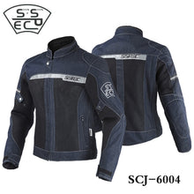 Load image into Gallery viewer, SSPEC Men&#39;s Denim Motorcycle Jacket Off-Road Racing Coats Motorbike Motocross Protective Gear Fashion Casual Sweater Jacket 3XL