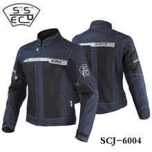 Load image into Gallery viewer, SSPEC Men&#39;s Denim Motorcycle Jacket Off-Road Racing Coats Motorbike Motocross Protective Gear Fashion Casual Sweater Jacket 3XL