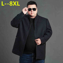 Load image into Gallery viewer, Plus 8XL 6XL 5XL 4XL high quality woolen sweater coats 2018 autumn winter men&#39;s mid length business business jacket coat jacket