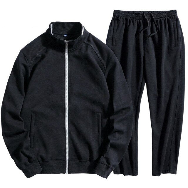 8XL Men Tracksuit Sportswear Autumn Zipper Sports Jacket Sweater Sweatshirt+pants Running Jogging Casual Set Leisure Sport Suit