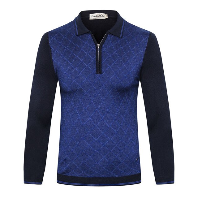 Billionaire Sweater wool men's 2019 new fashion casual zipper warm high quality lattice embroidery big size M-6XL free shipping