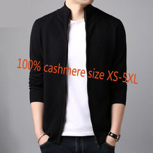 Load image into Gallery viewer, New 100%pure Cashmere Cardigan Autumn Winter Casual Computer Knitted Mandarin Collar Zipper Thick Men Sweater Size XS-4XL