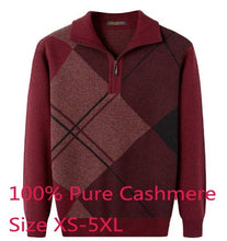 Load image into Gallery viewer, New Arrival High Quality 100% Pure Cashmere Sweater Thickened Winter Men Zipper Turn Collar Large Casual Knitted Plus Size S-4XL
