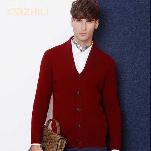 2017 Men's Sweater Mens Winter Wool Sweater Cardigan Men's Casual Plus Velvet Thick Cashmere Outwear Coat Masculino