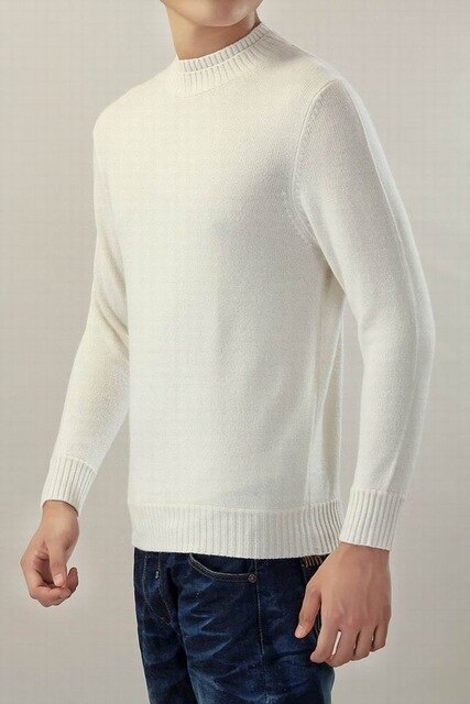 Cashmere sweater Men's Pullover Turtle Double necks Off-white Natural fabric High Quality Stock clearance Free shipping
