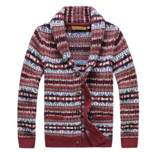 Free shipping Men's fashion casual wool jacquard cardigan sweater quality outerwear winter coat jacket outerwears