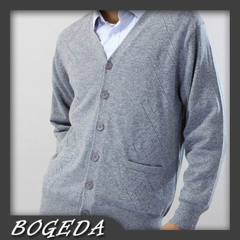 Cashmere Sweater Men 's Cardigan with Pockets Solid Gray Casual Style High Quality Natural fabric Free shipping Stock Clearance