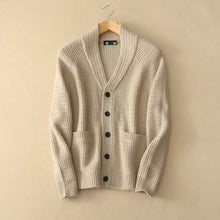 Load image into Gallery viewer, 2017 Men&#39;s Thick Sweater Coat 100% Pure Cashmere Knitted Turn-down Collar Single Breasted Man Winter/Autumn Outerwear Sweaters