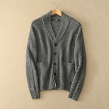 Load image into Gallery viewer, 2017 Men&#39;s Thick Sweater Coat 100% Pure Cashmere Knitted Turn-down Collar Single Breasted Man Winter/Autumn Outerwear Sweaters