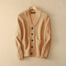 Load image into Gallery viewer, 2017 Men&#39;s Thick Sweater Coat 100% Pure Cashmere Knitted Turn-down Collar Single Breasted Man Winter/Autumn Outerwear Sweaters