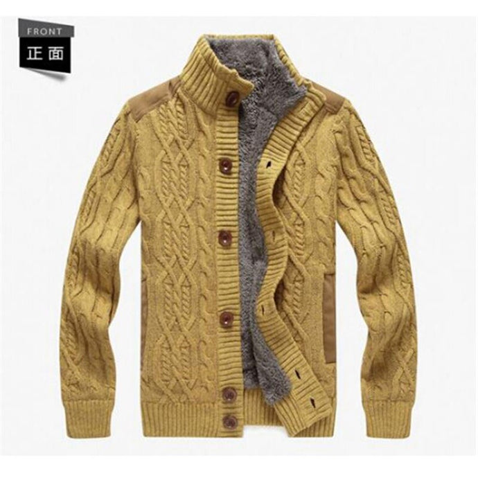 AILOOGE Cotton 2017 New Arrival Thicken Winter Mens Sweaters Cardigan Men Fleece Free Shipping Brand