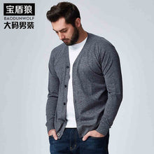 Load image into Gallery viewer, 10XL 8XL 6XL 5X Autumn Men Sweater Casual Button V-neck Sweaters Long Sleeve Cotton Knit Cardigan Slim Fit Pull Homme Multicolor