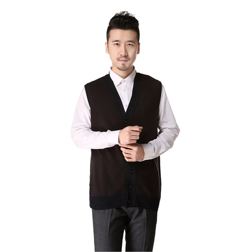 Spring Winter Men's Clothing  sweater vest V neck button vest father fitted gentleman clothing men's home casual clothes -DL1370