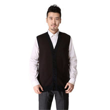 Load image into Gallery viewer, Spring Winter Men&#39;s Clothing  sweater vest V neck button vest father fitted gentleman clothing men&#39;s home casual clothes -DL1370