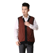 Load image into Gallery viewer, Spring Winter Men&#39;s Clothing  sweater vest V neck button vest father fitted gentleman clothing men&#39;s home casual clothes -DL1370
