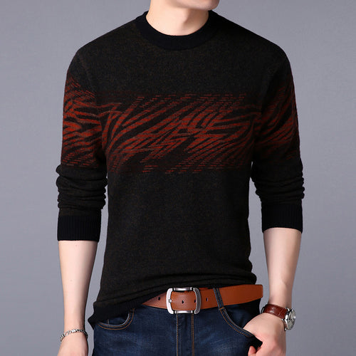 2018 winter new round neck sweater men's sweater Korean solid color hemp male sweater thick tide large size S-XXXL