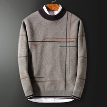 Load image into Gallery viewer, Free Shipping winter men&#39;s round neck thickened pure sweater Korean casual striped sweater new men&#39;s sweater 2 colors