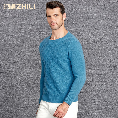 High Grade Men Sweater 2018 New 100% Cashmere Pullovers Winter Warm Jumper O neck Noble Fashion clothes Standard Tops for Male