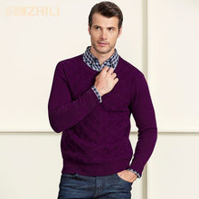 Load image into Gallery viewer, High Grade Men Sweater 2018 New 100% Cashmere Pullovers Winter Warm Jumper O neck Noble Fashion clothes Standard Tops for Male