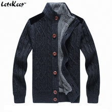 Load image into Gallery viewer, New LetsKeep winter mens fleece cardigan sweaters casual strickjacke sweatercoat men warm thick stand collar sweater 3XL , MA261