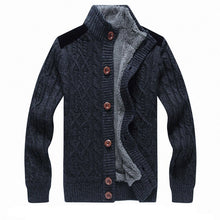 Load image into Gallery viewer, New LetsKeep winter mens fleece cardigan sweaters casual strickjacke sweatercoat men warm thick stand collar sweater 3XL , MA261